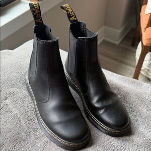 Black Dr. Martens Chelsea Boots - Worn once.  Men’s size 9, Women’s Size 10.